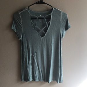 XS aeo soft & sexy cage neck shirt
